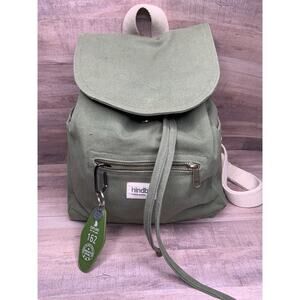 Hindbag Unisex Eliot olive green canvas Backpack bag with charm
